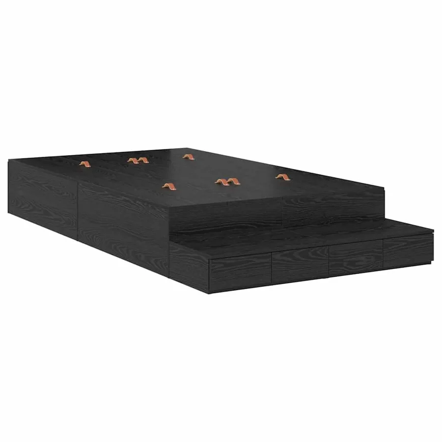 Cadre de lit avec rangement Chêne noir 120 cm Bois d'ingénierie - 2