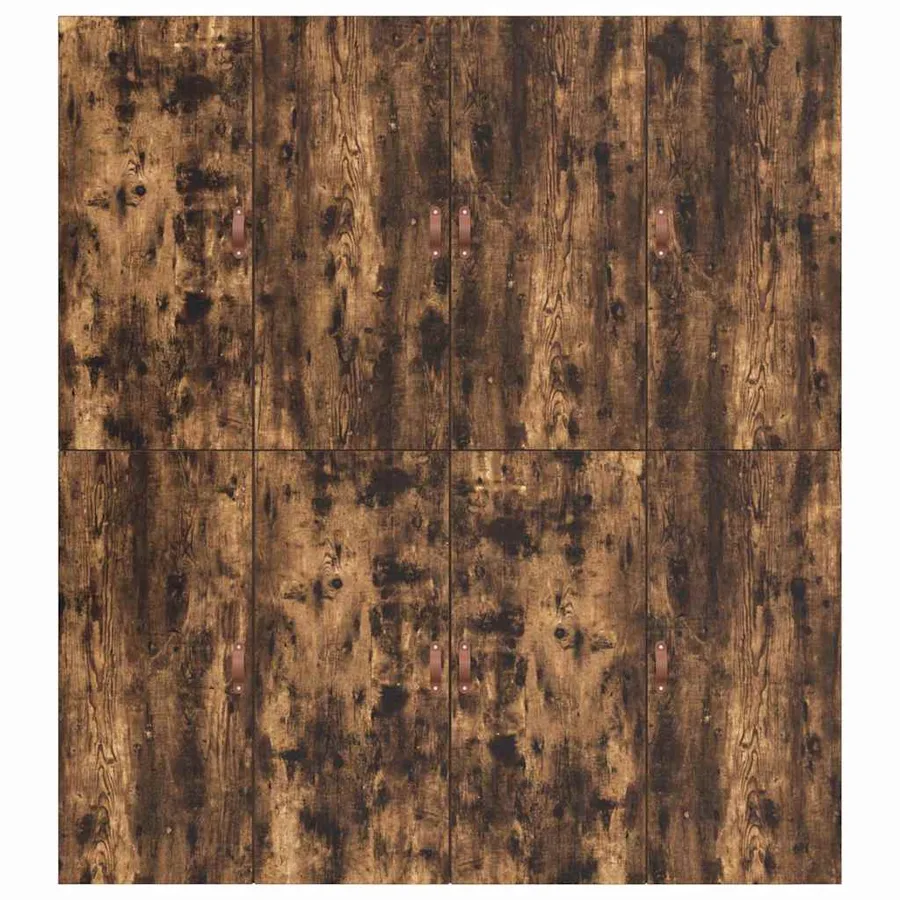 Cadre de lit avec rangement Chêne fumé 200 x 200 cm - 9