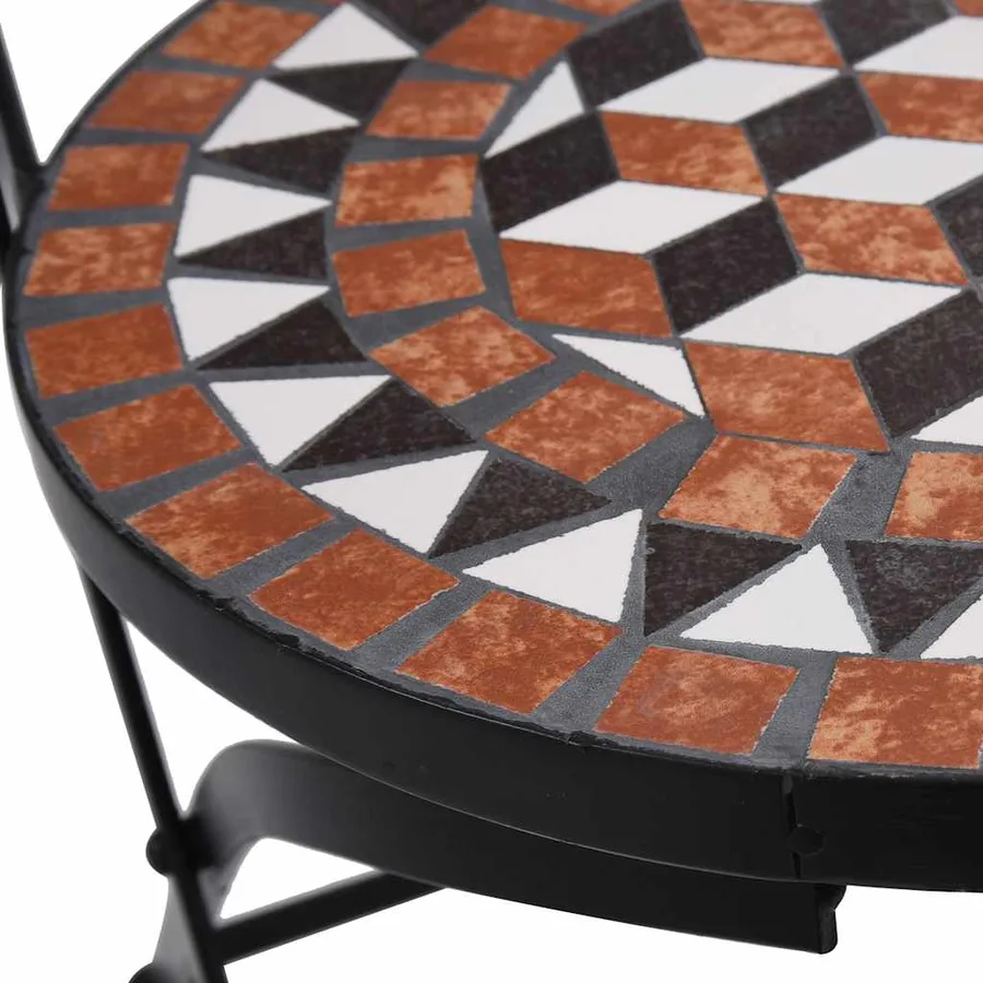 Chaises de bistrot mosaïque 2 pcs Marron Céramique - 8