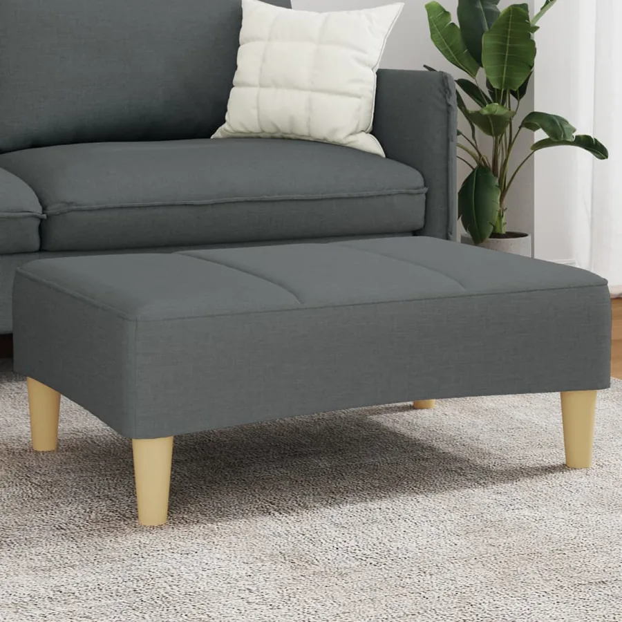 Repose-pied gris foncé 77x55x31 cm tissu