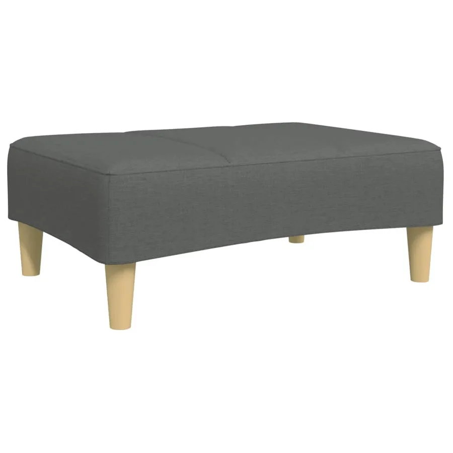 Repose-pied gris foncé 77x55x31 cm tissu - 2