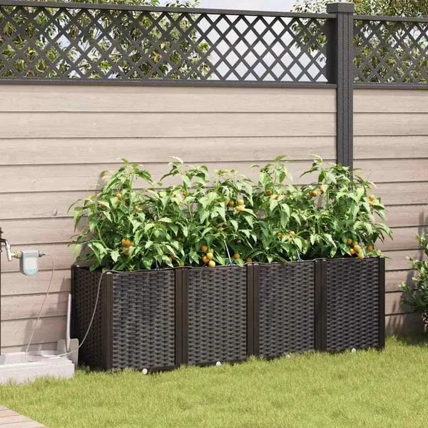 Cache-pot de jardin 4 pc Marron 160 x 40 x 52 cm PP