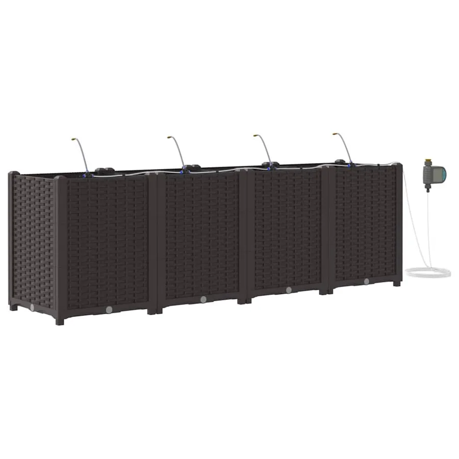 Cache-pot de jardin 4 pc Marron 160 x 40 x 52 cm PP - 2