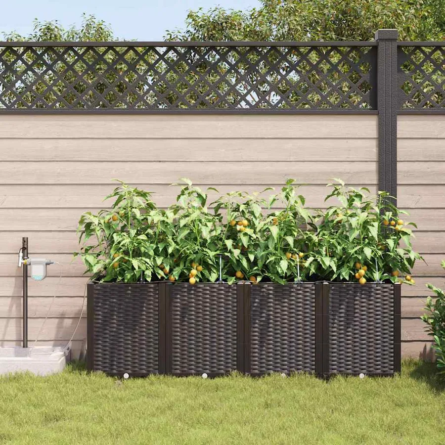 Cache-pot de jardin 4 pc Marron 160 x 40 x 52 cm PP - 3