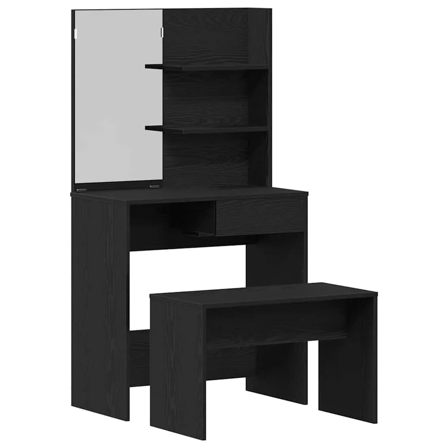 Ensemble de Coiffeuse 2 pcs Chêne noir Bois d'ingénierie - 2