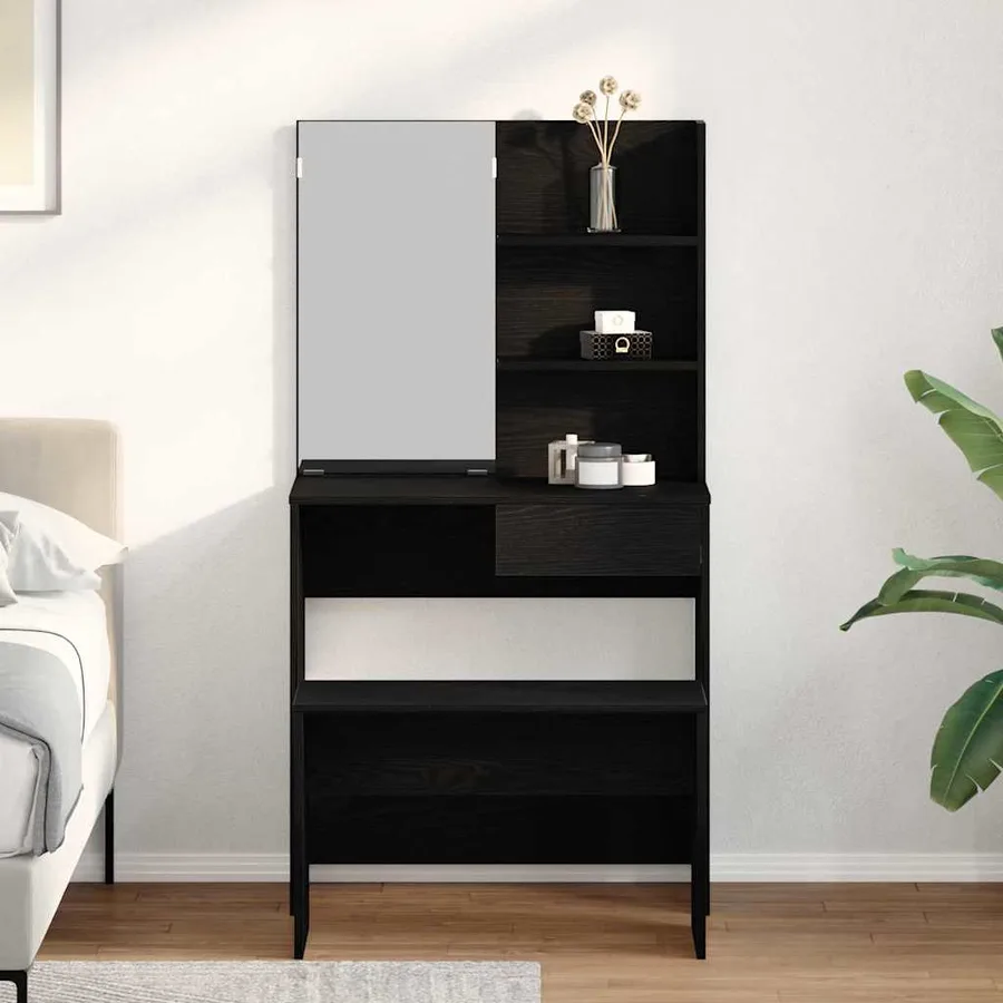 Ensemble de Coiffeuse 2 pcs Chêne noir Bois d'ingénierie - 4