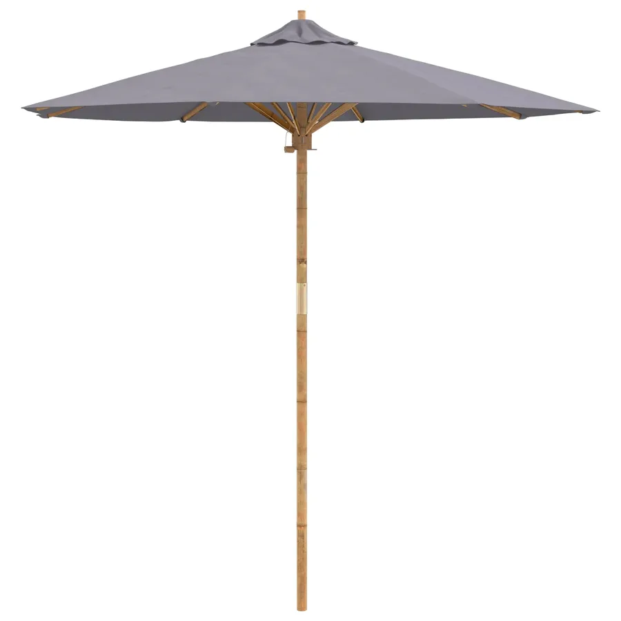 Parasol de jardin Gris foncé Ø 217 x 230 cm Bambou - 2
