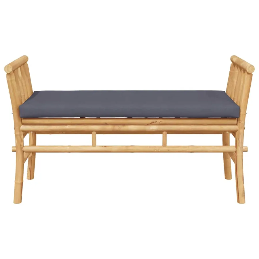 Banc de jardin avec coussin Marron 110 x 38 x 65cm Bambou - 4