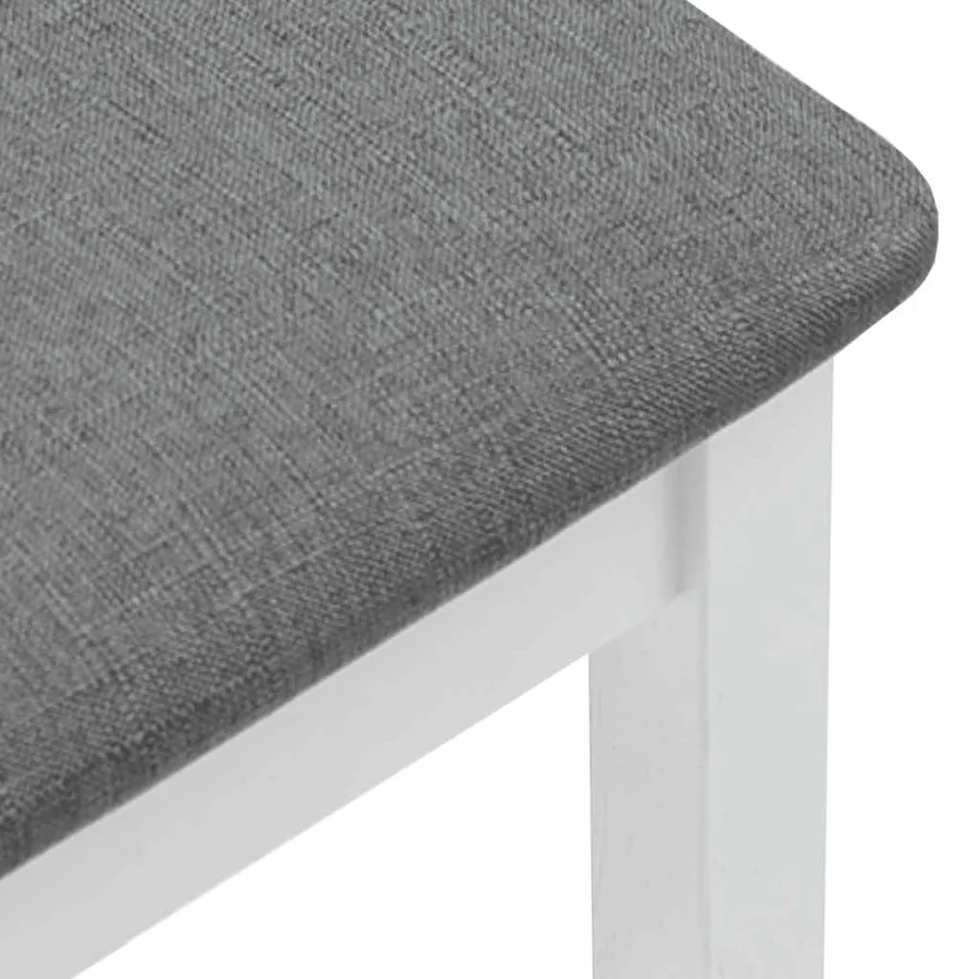 Tabourets de bar avec coussins (lot de 2) en bois massif blanc et caoutchouc - 8