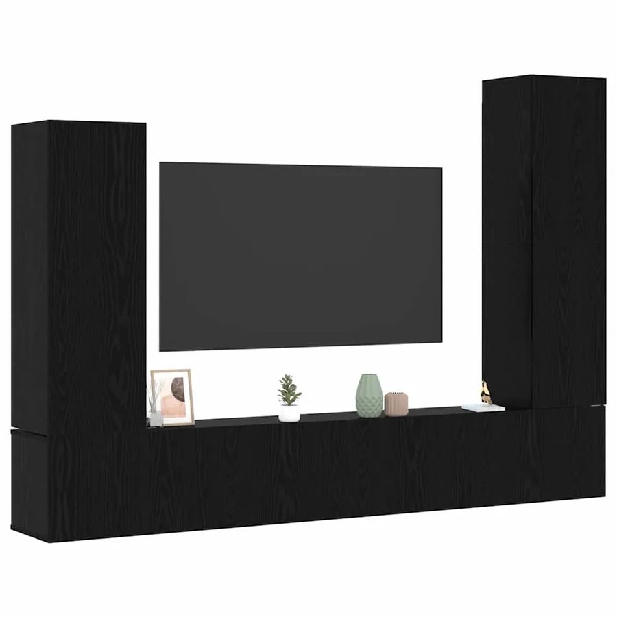 Ensemble meuble TV 4 pcs Chêne noir Bois d'ingénierie - 3