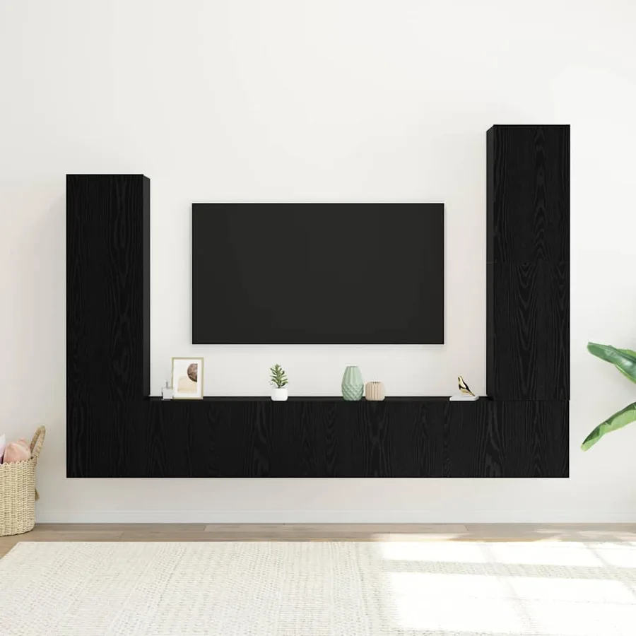 Ensemble meuble TV 4 pcs Chêne noir Bois d'ingénierie - 4
