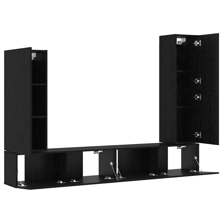 Ensemble meuble TV 4 pcs Chêne noir Bois d'ingénierie - 5