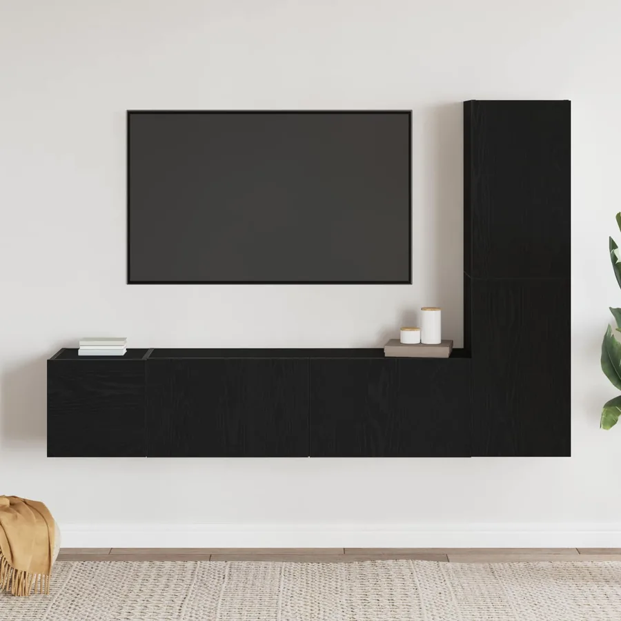 Ensemble meuble TV 4 pcs Chêne noir 130,5 x 30 x 140 cm