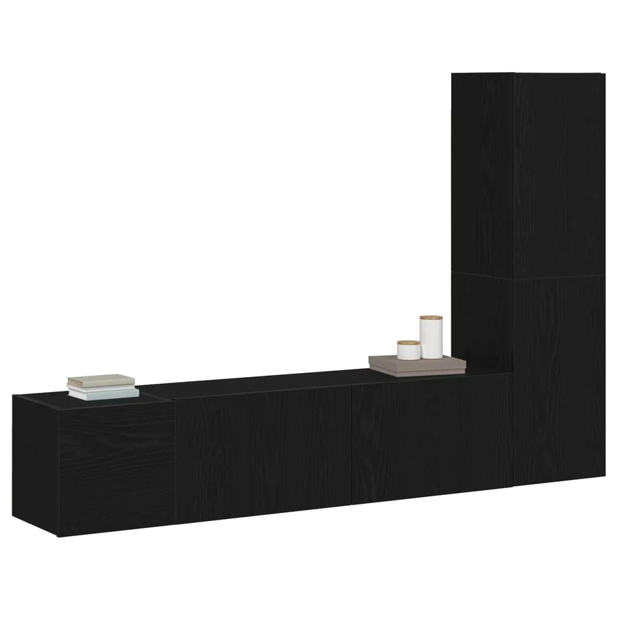 Ensemble meuble TV 4 pcs Chêne noir 130,5 x 30 x 140 cm - 3