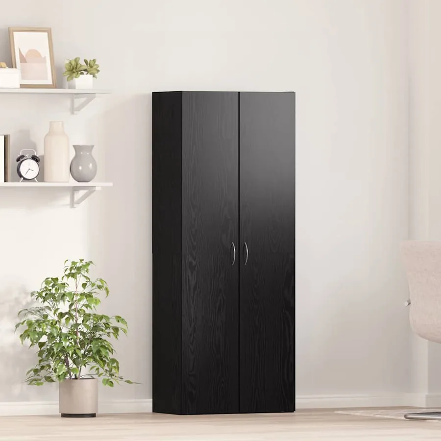 Cabinet de Bureau Chêne noir 60 x 32 x 152,5 cm