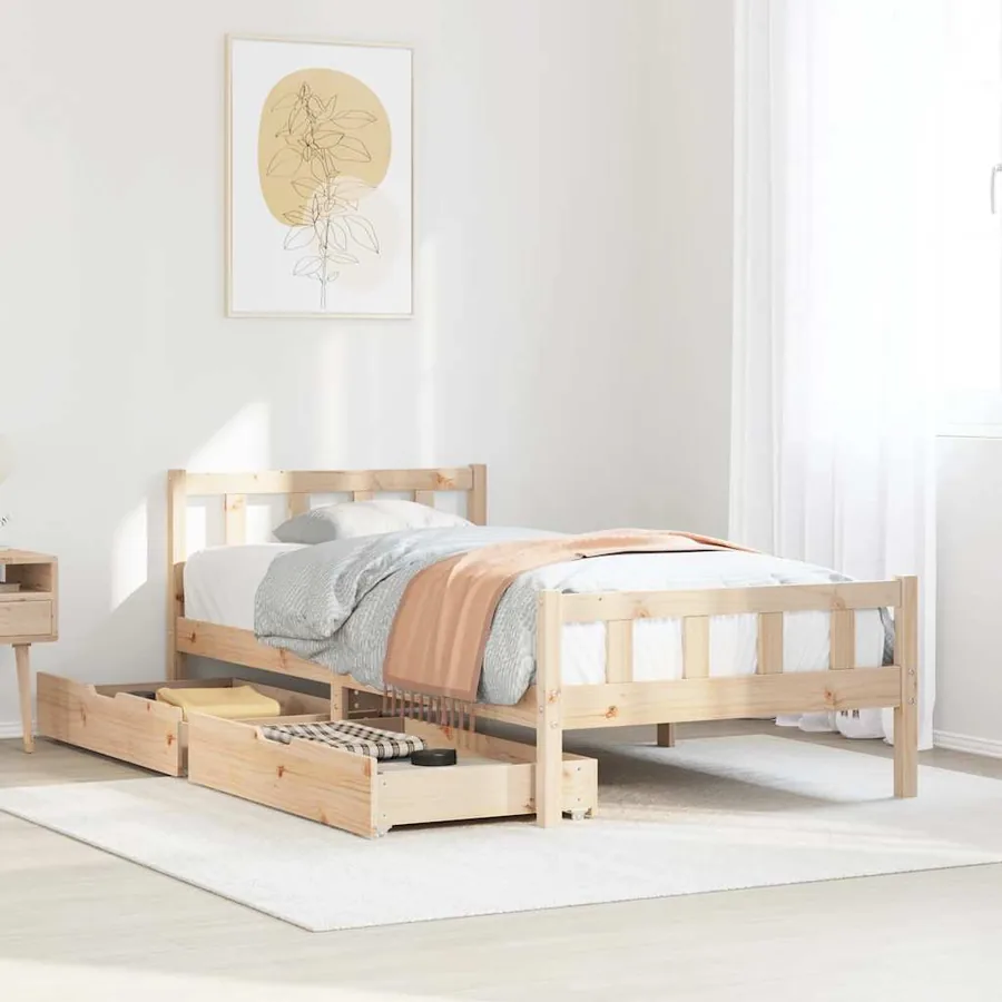 Cadre de lit sans matelas 90x190 cm bois de pin massif