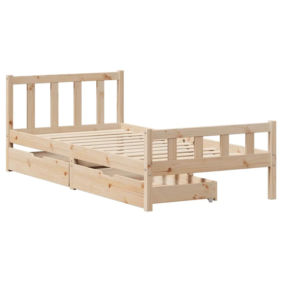 Cadre de lit sans matelas 90x190 cm bois de pin massif - 3