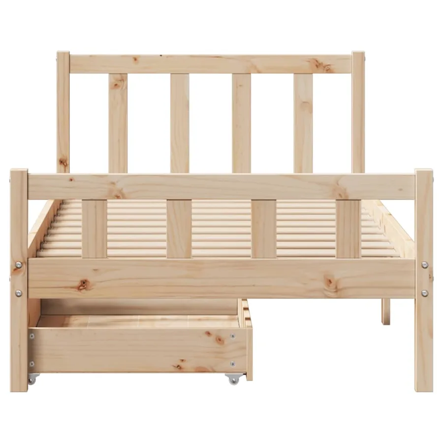 Cadre de lit sans matelas 90x190 cm bois de pin massif - 4