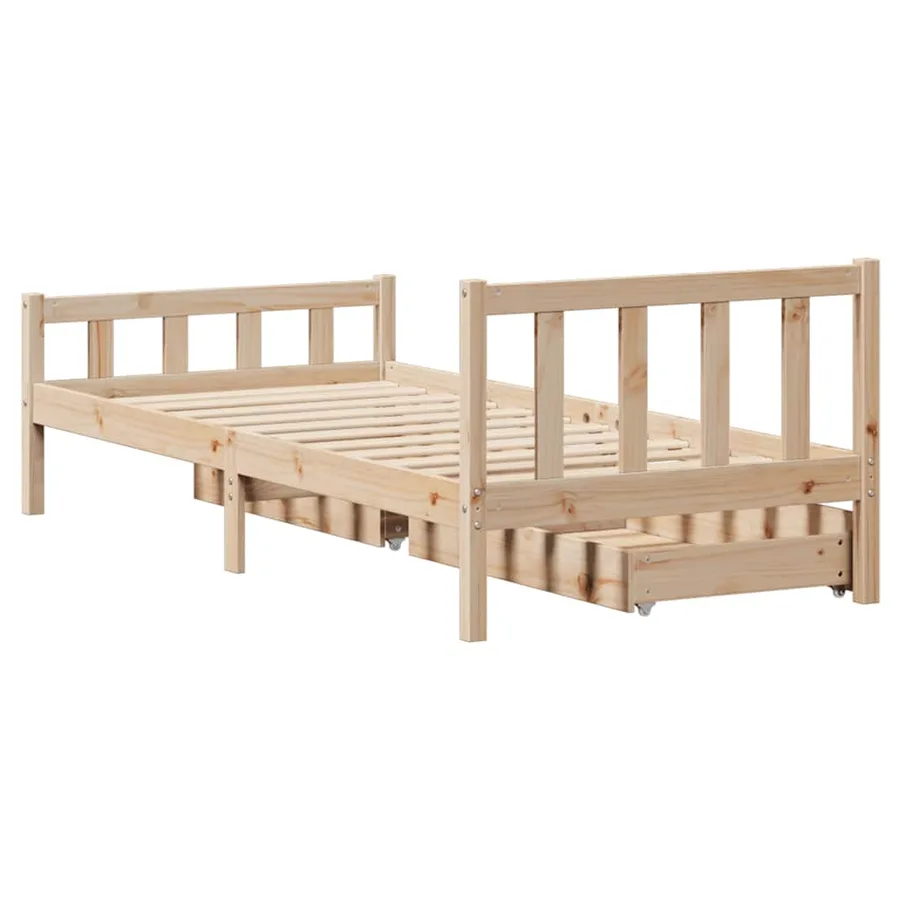 Cadre de lit sans matelas 90x190 cm bois de pin massif - 6