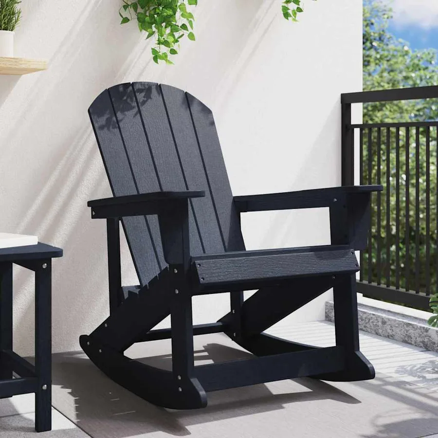 Chaise Adirondack à bascule Bleu marine 92 x 73,5 x 92 cm HDPE - 3