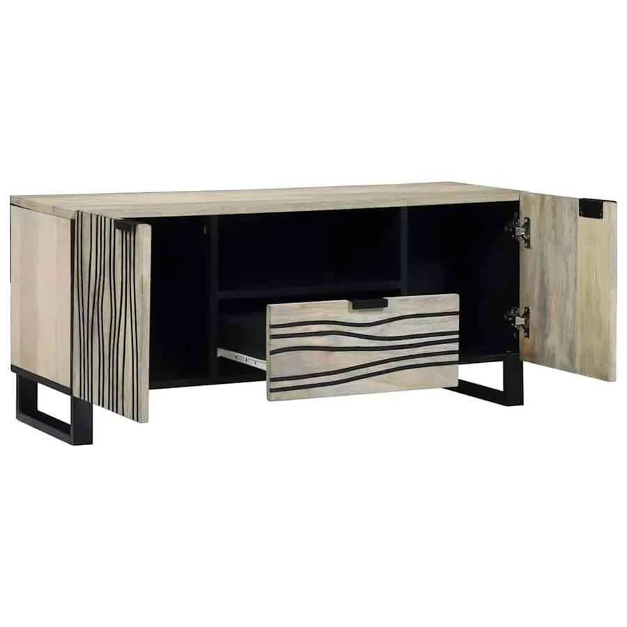 Unites TV avec tiroir Blanc 105 x 33 x 46 cm Bois d'ingénierie - 2