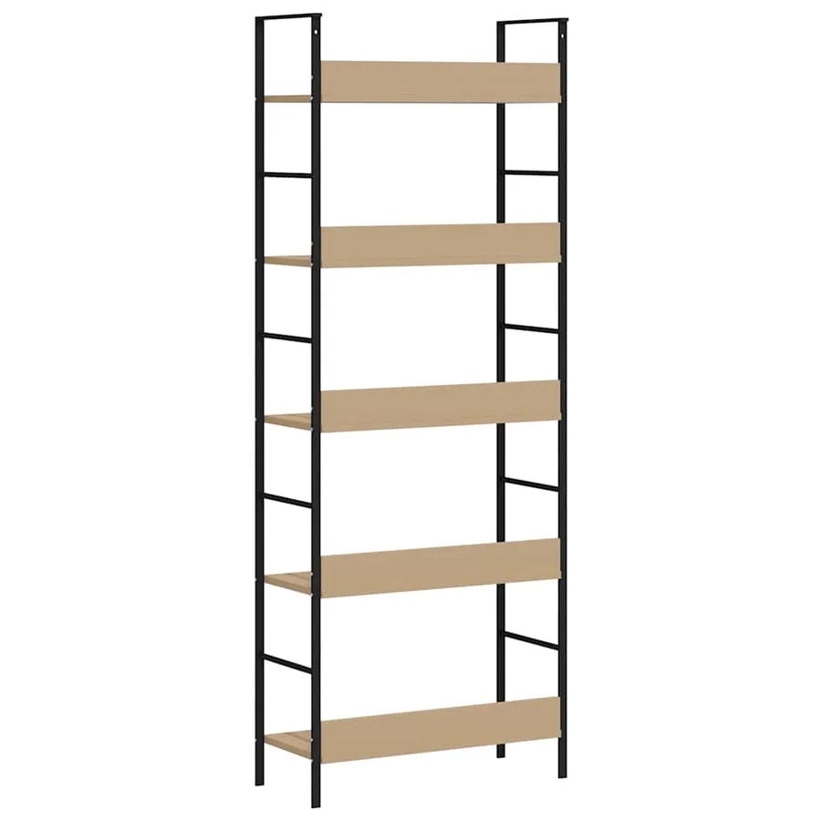 Bibliothèque à 5 niveaux chêne 60x27,6x158,5 cm bois ingénierie - 6