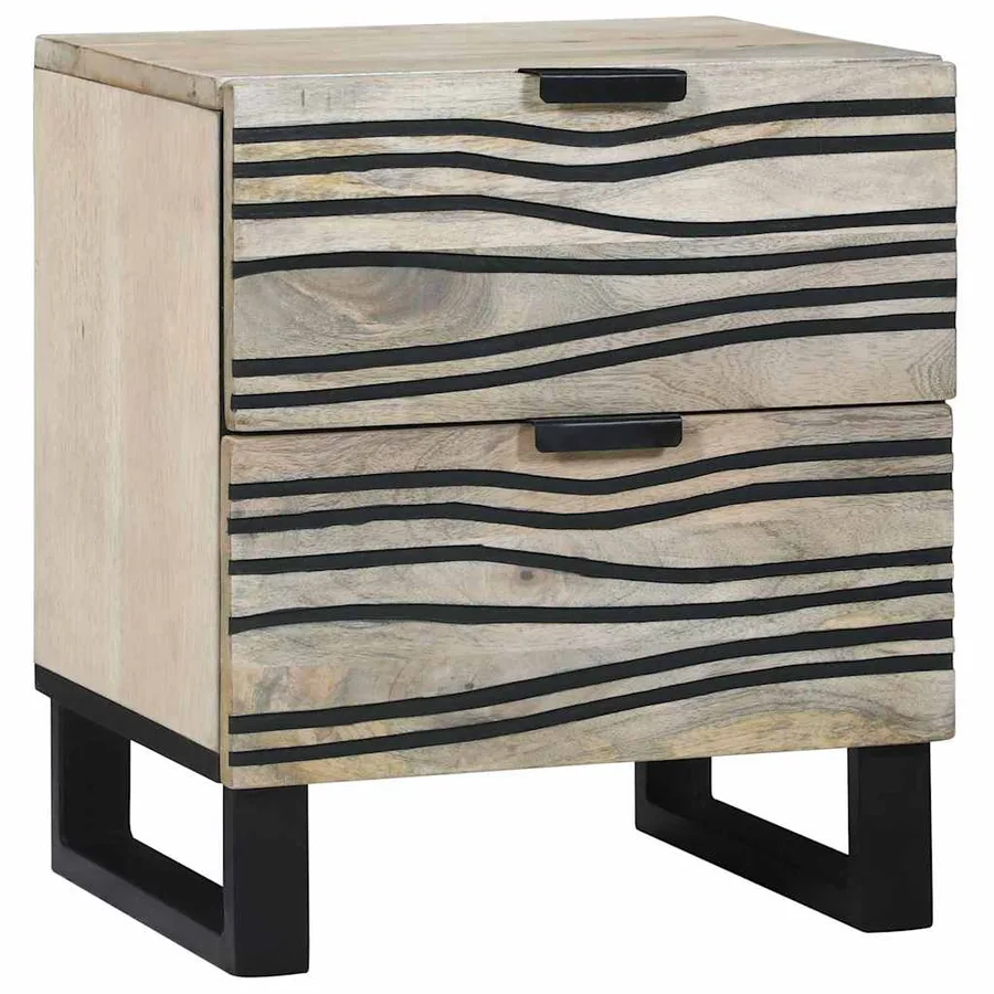 Table de chevet 2 pcs Blanc 40 x 33 x 46 cm Bois d'ingénierie - 2
