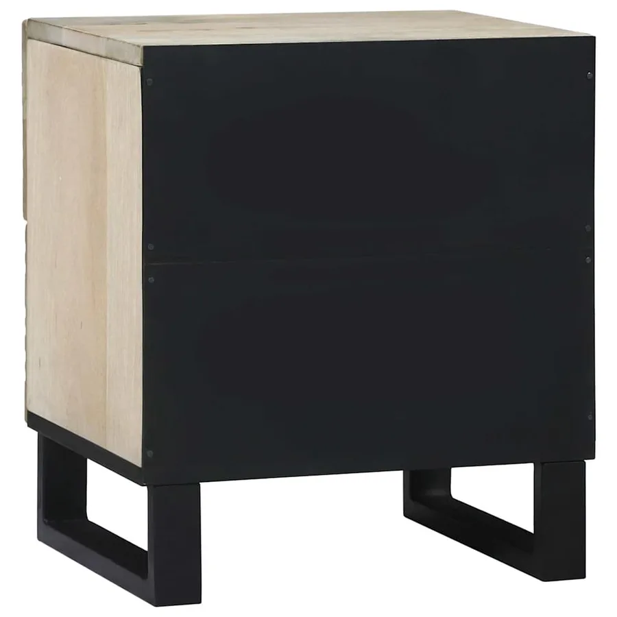 Table de chevet 2 pcs Blanc 40 x 33 x 46 cm Bois d'ingénierie - 6