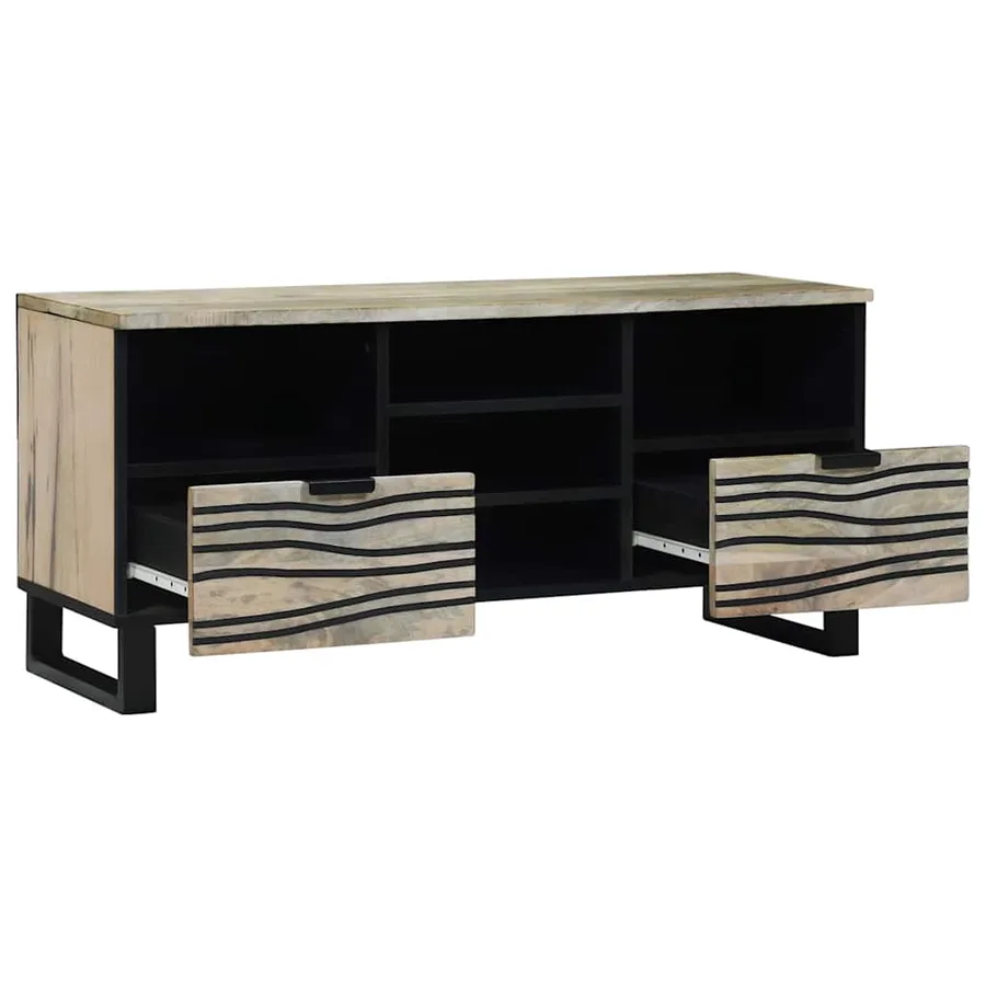 Unites TV avec tiroir Blanc 100 x 33 x 46 cm Bois d'ingénierie - 2