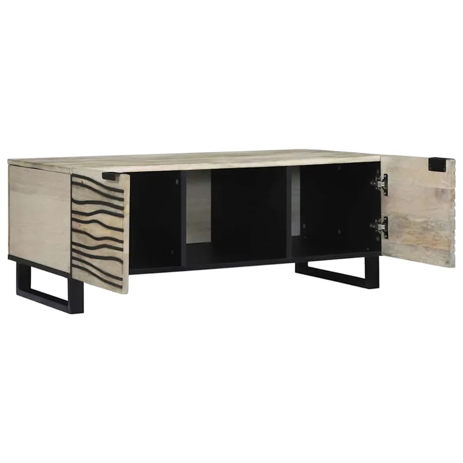Table basse Blanc 100 x 54 x 40 cm Bois d'ingénierie - 2