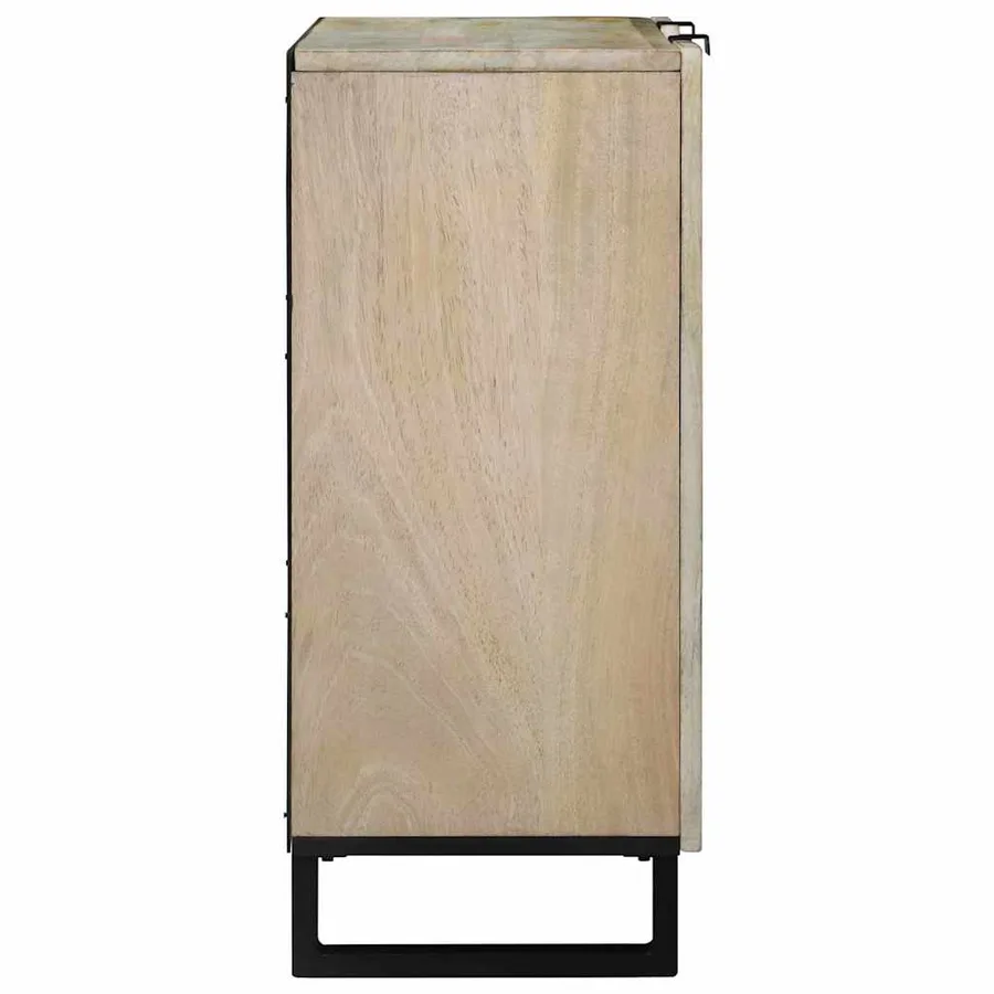 Buffet Blanc 90 x 33 x 75 cm bois de manguier massif - 4