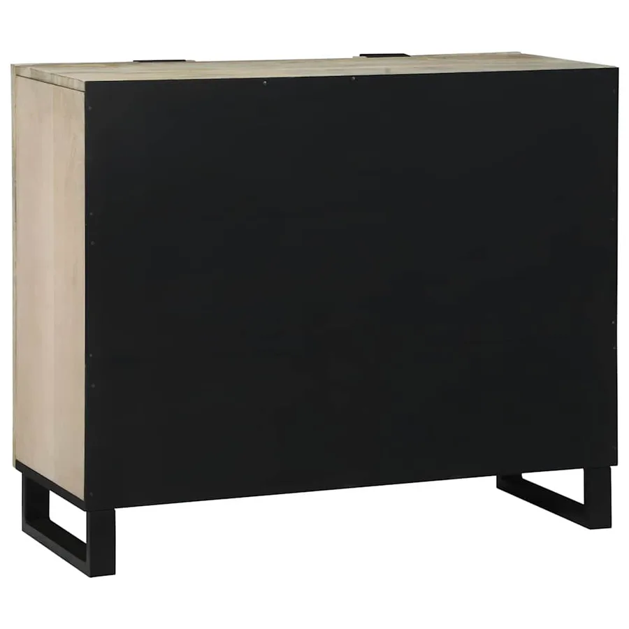 Buffet Blanc 90 x 33 x 75 cm bois de manguier massif - 5