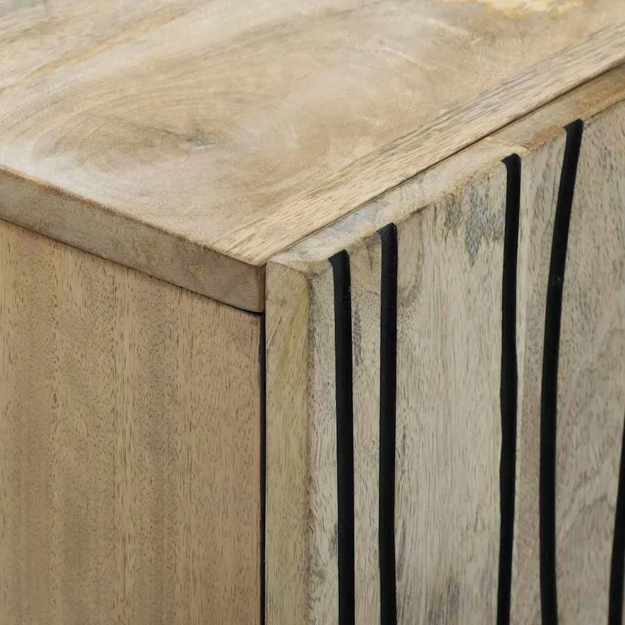 Buffet Blanc 90 x 33 x 75 cm bois de manguier massif - 6