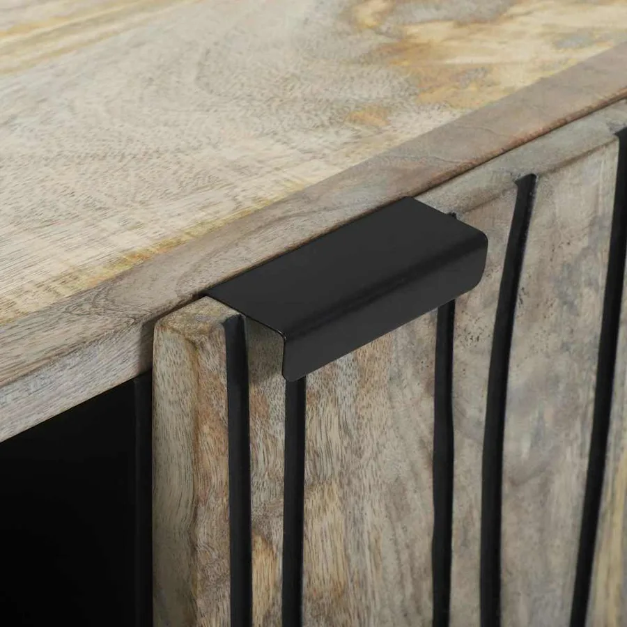 Buffet Blanc 90 x 33 x 75 cm bois de manguier massif - 7