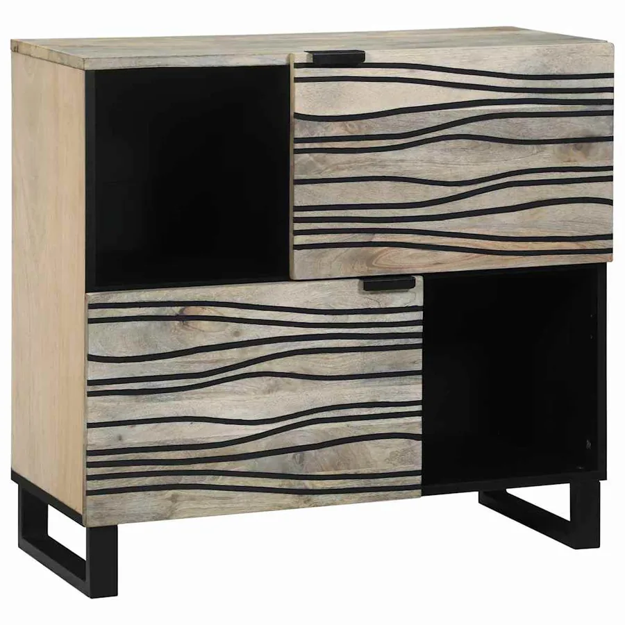 Buffet Blanc 80 x 33 x 75 cm bois de manguier massif