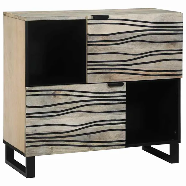 Buffet Blanc 80 x 33 x 75 cm bois de manguier massif