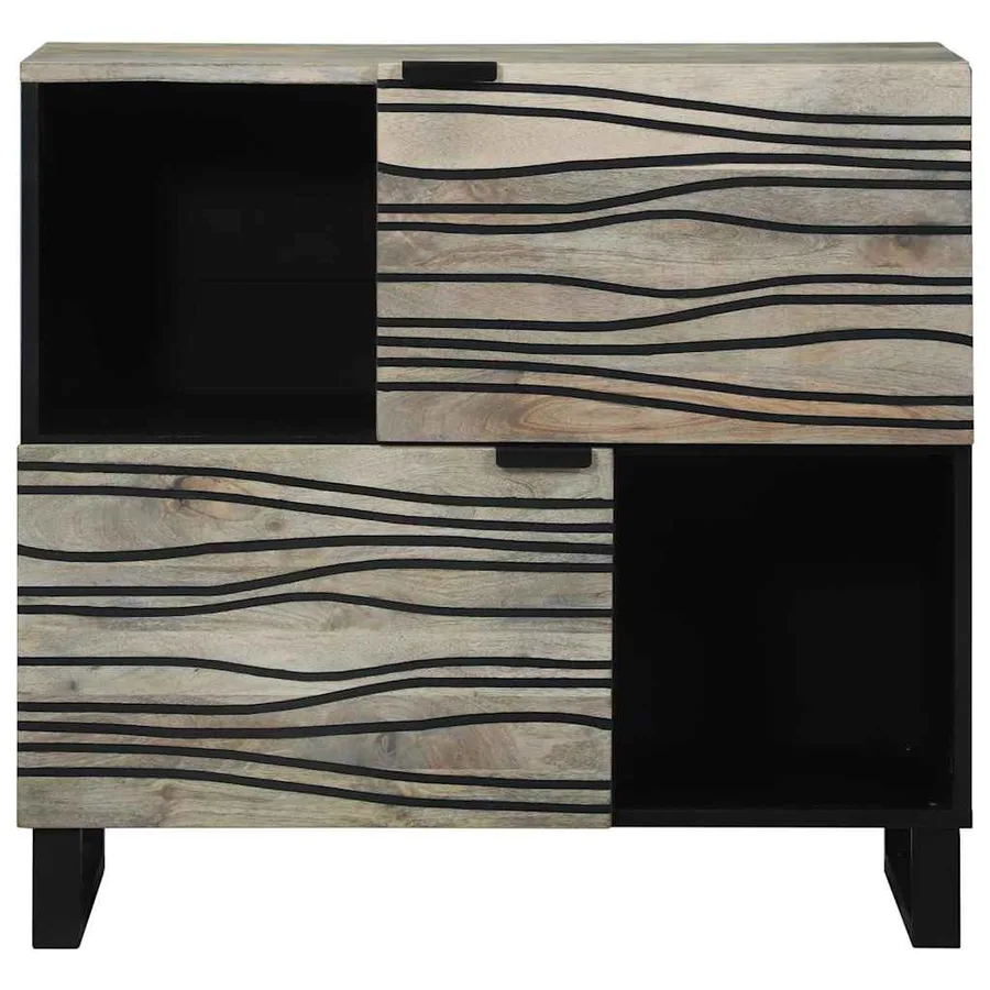 Buffet Blanc 80 x 33 x 75 cm bois de manguier massif - 3