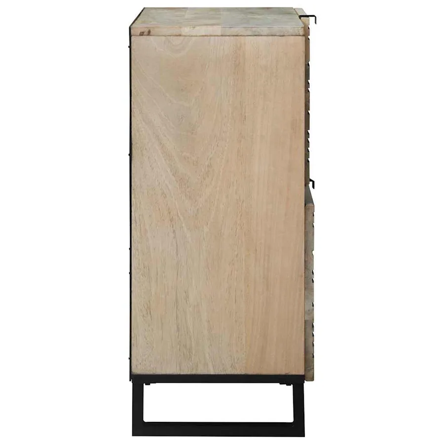Buffet Blanc 80 x 33 x 75 cm bois de manguier massif - 4