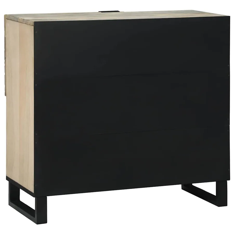 Buffet Blanc 80 x 33 x 75 cm bois de manguier massif - 5