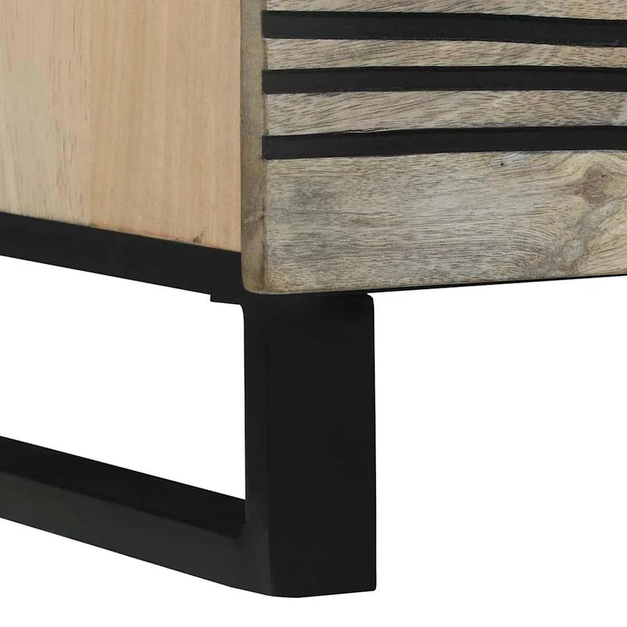 Buffet Blanc 80 x 33 x 75 cm bois de manguier massif - 8