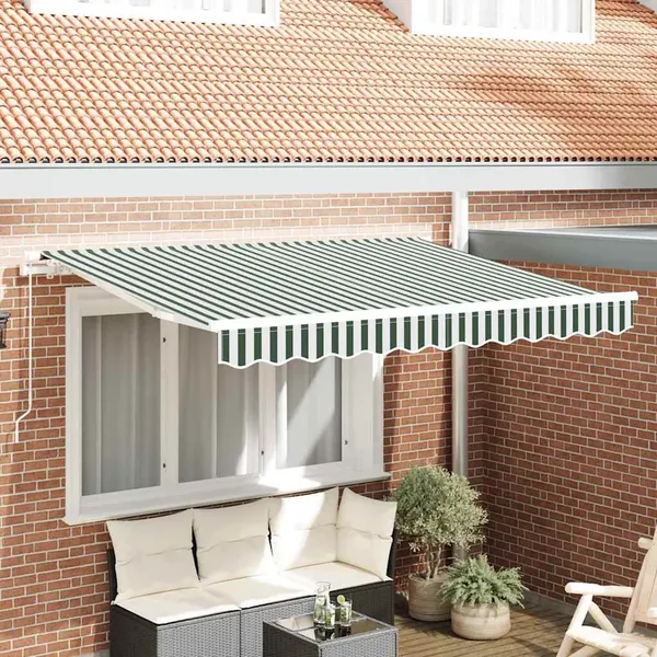Toile de rechange pour auvent Vert et blanc 3 x 2 m Polyester
