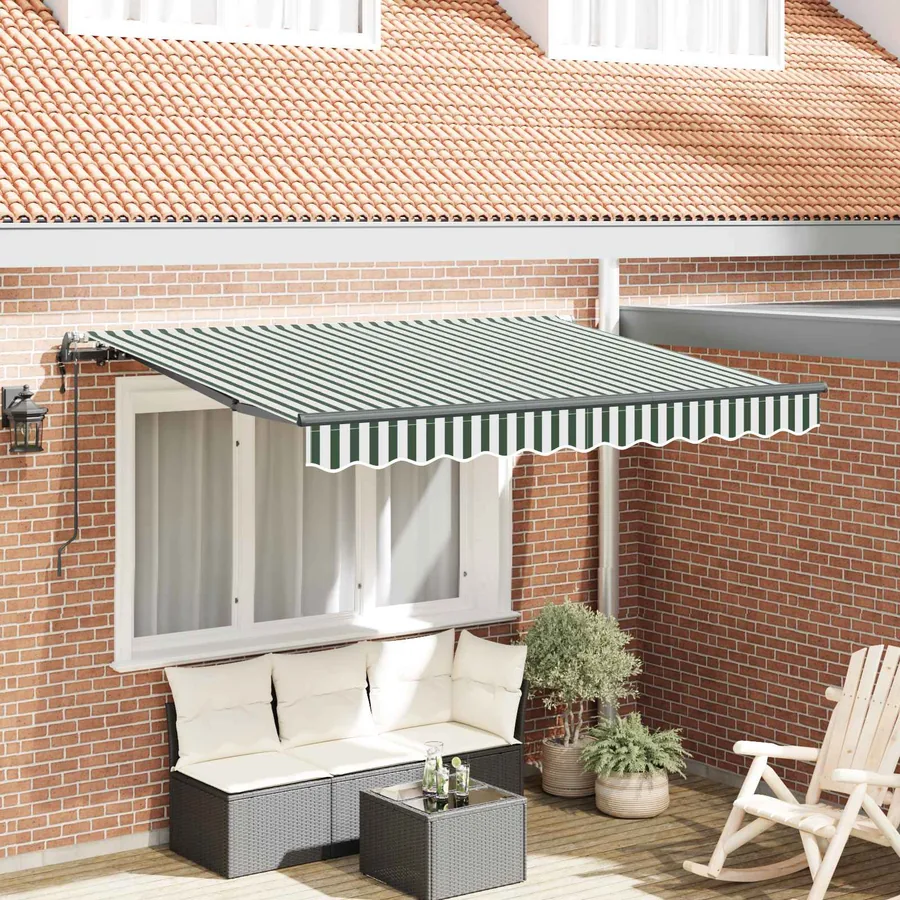Auvent Rétractable Vert 300 x 200 cm tissu