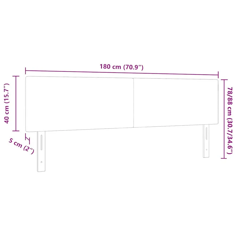 Tête de lit Crème 180 cm Tissu en velours côtelé - 10