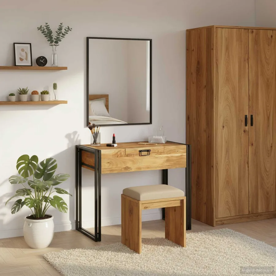 Tables de maquillage pour chambre Marron Bois d'acacia massif