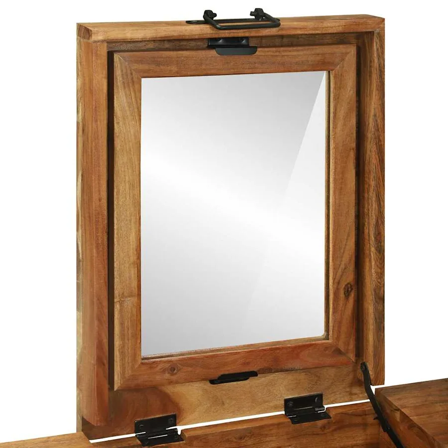 Tables de maquillage pour chambre Marron Bois d'acacia massif - 11