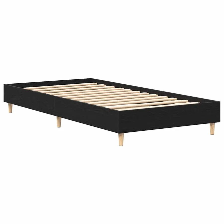 Cadre de lit Chêne noir 203 x 93 x 25 cm Bois d'ingénierie - 7