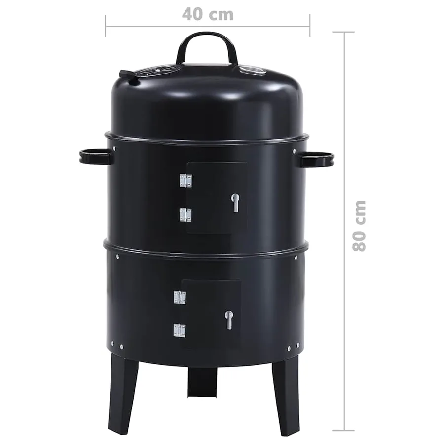 Gril barbecue au charbon 3 en 1 40x80 cm - 12