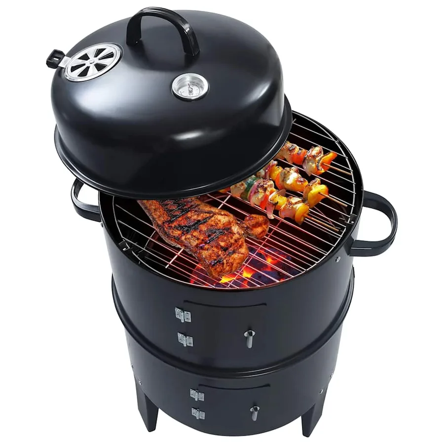 Gril barbecue au charbon 3 en 1 40x80 cm - 3