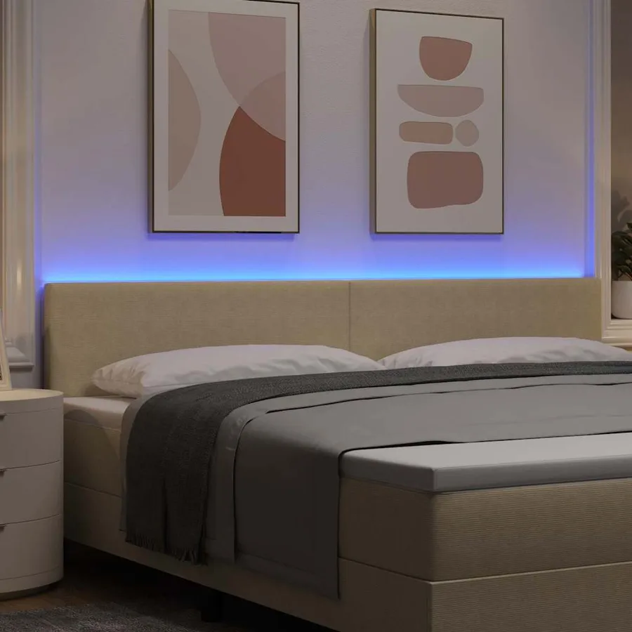 Tête de lit LED Vert gris 200 cm Tissu en velours côtelé - 4