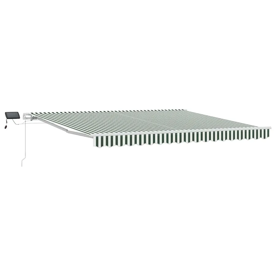 Auvent rétractable Vert et blanc 400 × 300 cm - 2